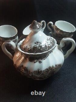 Johnson Brothers Vintage Coffee Set. Pot, Jug, Sugar Bowl, 8 Cup+ Saucers Mint