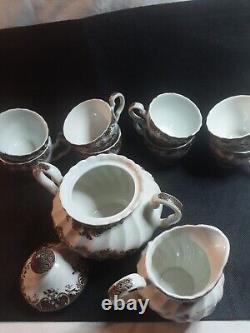 Johnson Brothers Vintage Coffee Set. Pot, Jug, Sugar Bowl, 8 Cup+ Saucers Mint