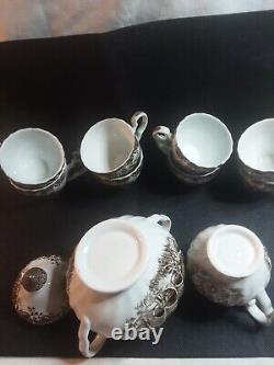 Johnson Brothers Vintage Coffee Set. Pot, Jug, Sugar Bowl, 8 Cup+ Saucers Mint