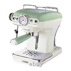 Jug Kettle & Toaster With Espresso Coffee Machine Set, Green Vintage Style