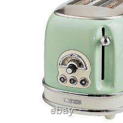 Jug Kettle & Toaster With Espresso Coffee Machine Set, Green Vintage Style