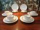 Kpm Berlin Rocaille Vintage Tea Service For 6 People, Old White With Golden Rim