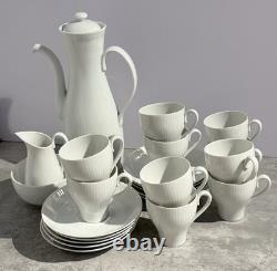 Karlskrona Sweden Percy Demitasse Coffee Set Pot Jug Bowl 10 Cups & Saucers VTG
