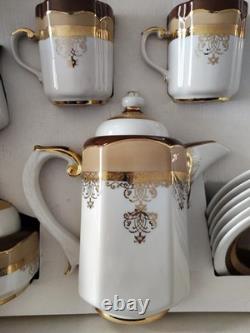Korosten Porcelain Coffee Tea Set Gold Design Vintage USSR UKRAINE Early Set