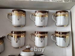Korosten Porcelain Coffee Tea Set Gold Design Vintage USSR UKRAINE Early Set