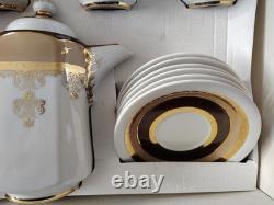 Korosten Porcelain Coffee Tea Set Gold Design Vintage USSR UKRAINE Early Set