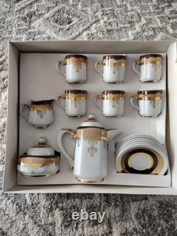 Korosten Porcelain Coffee Tea Set Gold Design Vintage USSR UKRAINE Early Set
