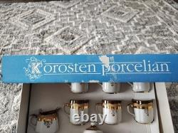 Korosten Porcelain Coffee Tea Set Gold Design Vintage USSR UKRAINE Early Set