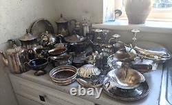 Large Job Lot Vintage Mainly Silver Plated Items Teapots, Etc Etc 2