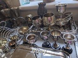 Large Job Lot Vintage Silver Plated Items Teapots, Etc Etc 1