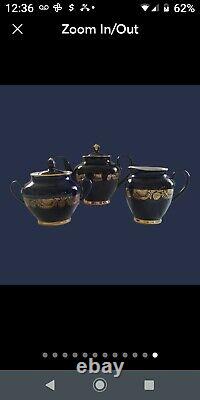 Lomonosov Vintage Russian Tea/Coffee Set Cobalt Blue RARE