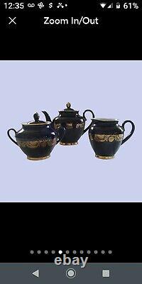 Lomonosov Vintage Russian Tea/Coffee Set Cobalt Blue RARE