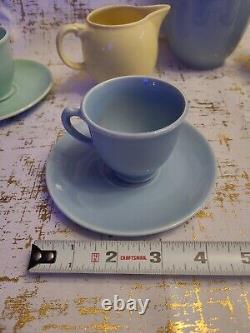 Lot Ts & T Lu-ray Pastels Large Coffee-tea Set Pot Creamer Sugar Saucer Vtg MCM