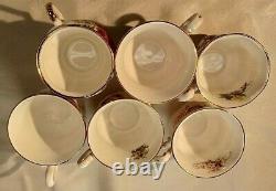 Lot Vintage Queens Porcelain English Bone China High Tea Coffee Cups Saucers Set