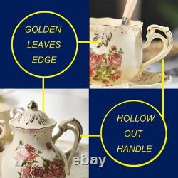 Luxury Vintage Rose Tea Set in Porcelain for Elegant Tea Parties and Gifts