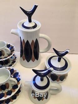 MCM VTG RARE Sargadelos Porcelain Coffee Espresso Set MINT Follas Match