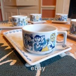 MOSA Maastricht immaculate set of 6 vintage croissant plates. 1960s, Jef Schijns