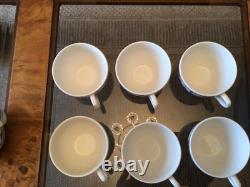 Mason's Blue & White Coffee Set Coffee Pot, Milk Jug, 6 Cups & Saucers Vintage