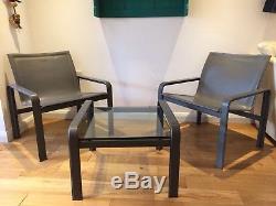 Matteograssi Side Chair/lounge chair And Coffee table Set, vintage, leather