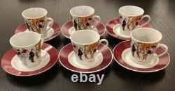 Maxim's de Paris vintage Espresso Coffee Cups & Saucers Set of 6