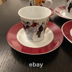 Maxim's de Paris vintage Espresso Coffee Cups & Saucers Set of 6