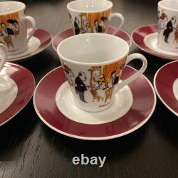 Maxim's de Paris vintage Espresso Coffee Cups & Saucers Set of 6