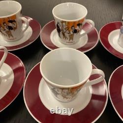 Maxim's de Paris vintage Espresso Coffee Cups & Saucers Set of 6