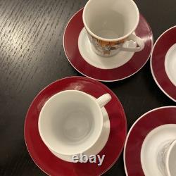 Maxim's de Paris vintage Espresso Coffee Cups & Saucers Set of 6