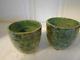 Mccarty Pottery Coffee Cups Set Of 2 Vintage Green Tea / Turquoise Glaze