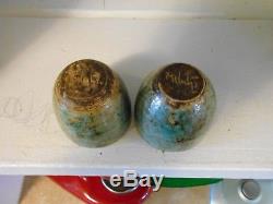 McCarty Pottery Coffee Cups Set of 2 Vintage Green Tea / turquoise glaze