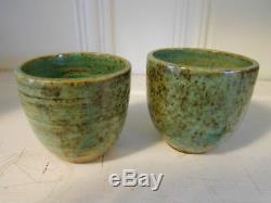 McCarty Pottery Coffee Cups Set of 2 Vintage Turquoise