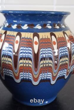 Mid Century Vintage 50s 60s Bulgarian Troyan Folk Art Pottery Coffee Set Tea Set