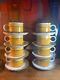 Mid Century Vintage Stonehenge Midwinter Sun 8 Coffee Cups And 8 Saucers