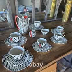 Midwinter Potteries 22 Peice Zambesi Coffee Set Near Perfect Vintage Condition
