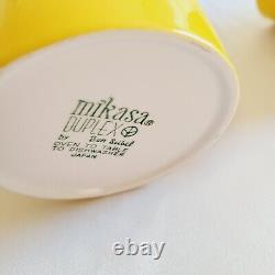 Mikasa Duplex Ben Seibel Yellow White Cup Saucer Set Serving for 6 (+) 3 Plates