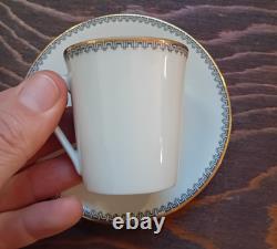 Mitterteich Bavaria Porcelain Set Of 10 Coffee Cups Gold Rim Vintage 052