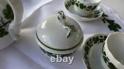 Mocha service Meissen vine leaves, 6 blankets and centerpiece, I. Choice
