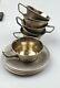 Mstera Vintage Ussr Gilt Sterling Silver 875 Set 6 Tea Coffee Cups Saucers 810gr