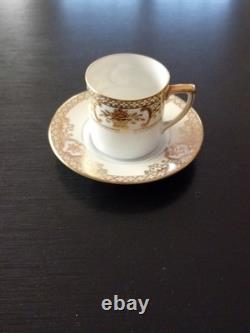 NORITAKE Vintage china coffee set gold and white bone china early 20th century