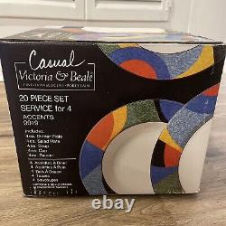 NOS Casual Victoria Beale Accents 9019 20 Piece Set Service For 4 4 Each In Box