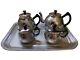 Nos Vintage Coffee / Tea Set Of Tray And 4 Pc Teapot Milk /coffe Pot Sugar Bowl