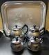 Nos Vintage Coffee / Tea Set Of Tray And 4 Pc Teapot Milk /coffe Pot Sugar Bowl