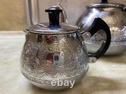 NOS VINTAGE Coffee / Tea Set Of TRAY and 4 Pc Teapot Milk /Coffe pot Sugar Bowl