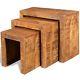 Nest Of Tables Vintage Antique Style Solid Wood Furniture Coffee Table Lamp Set
