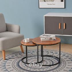 Nest of 2/3 Coffee Table Round Nesting Side End Tables Vintage Living Room Set