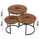 Nest Of 2/3 Table Set Metal& Wood Coffee Side Hall Console Table Living Room Set