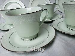 Noritake HONOR Footed Tea Coffee Cups & Saucers Dessert Plates 12 pcs set