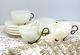 Onyx Coffee Cup & Saucer Set Marble Stone Vintage Brass Handle Teacups Antique