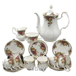 Old Country Roses Royal Albert Espresso Coffee Set (15 Pieces + Lid) Vintage