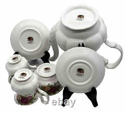 Old Country Roses Royal Albert Espresso Coffee Set (15 Pieces + Lid) Vintage